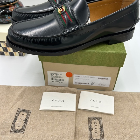 Men’s Gucci KAVEH interlocking G leather loafers size 12.5 made in Italy NWT - Picture 7 of 12